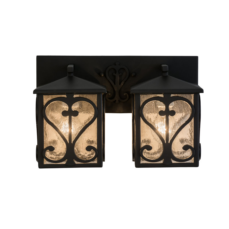 Caprice Black Iron Dual Lantern Vanity Light