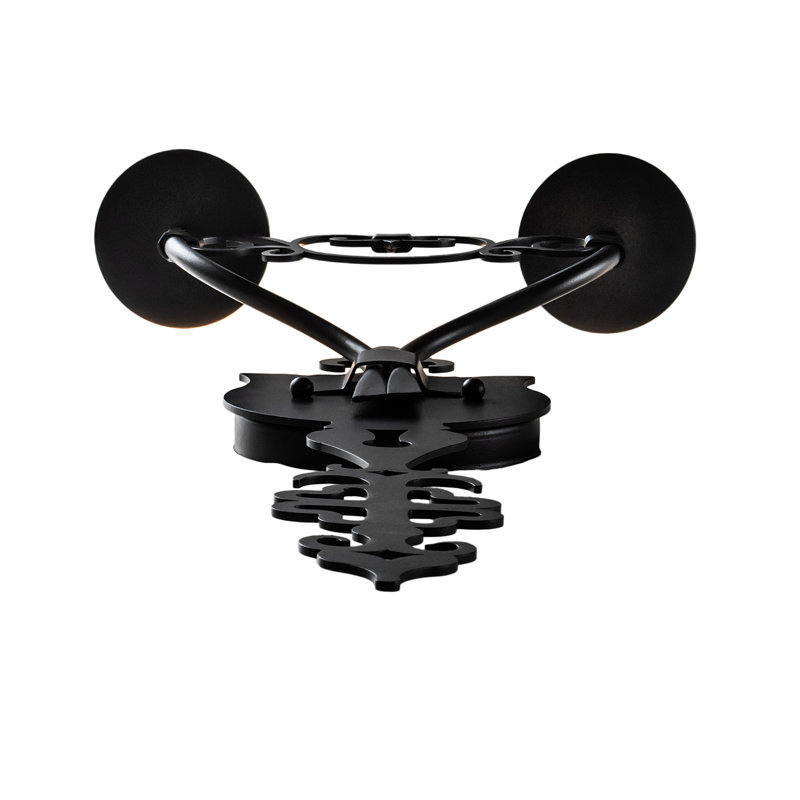 Merano Black Steel 2-Light Candle Wall Sconce
