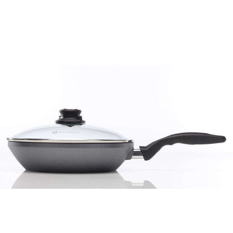 Swiss Diamond 10.25" Nonstick Aluminum Stir Fry Pan with Lid