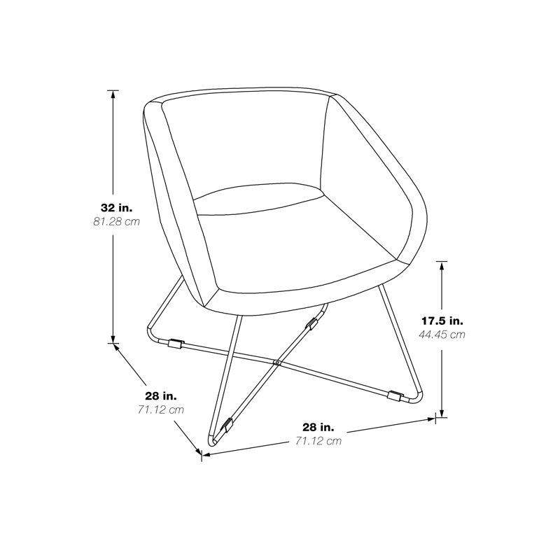 Contemporary Blue Faux Leather Accent Chair with Chrome Base
