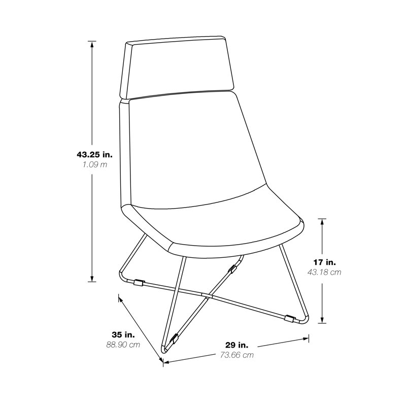 Geena Gray Faux Leather Guest Chair with Chrome Base