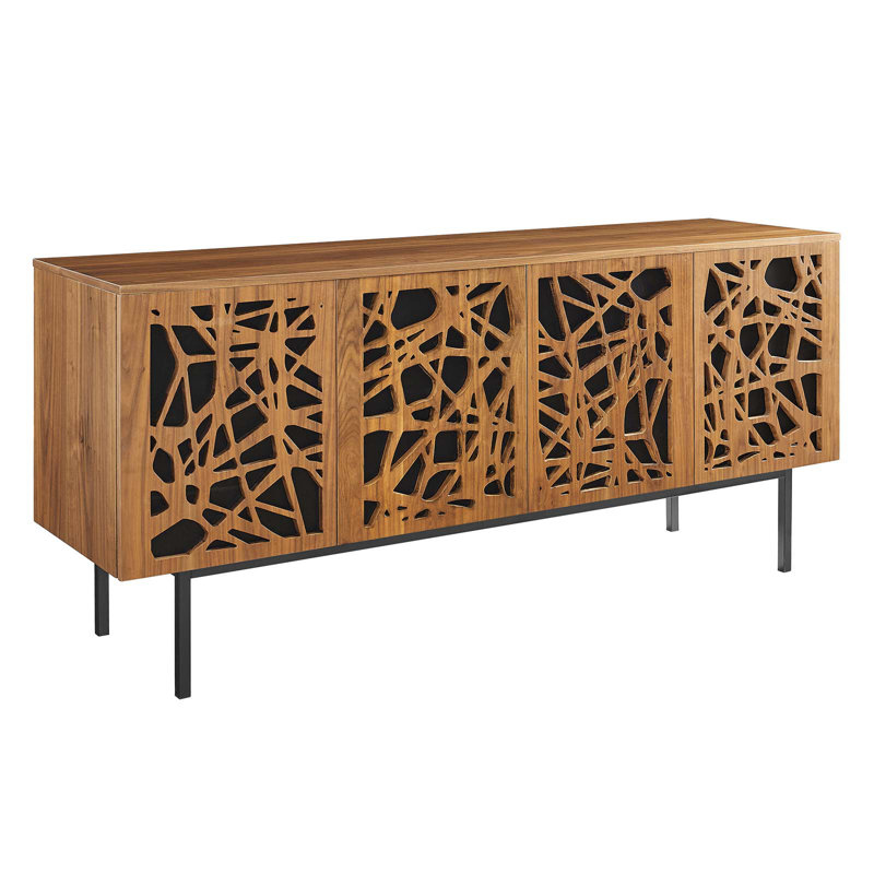 Telluride 73" Walnut and Black Wood TV Stand