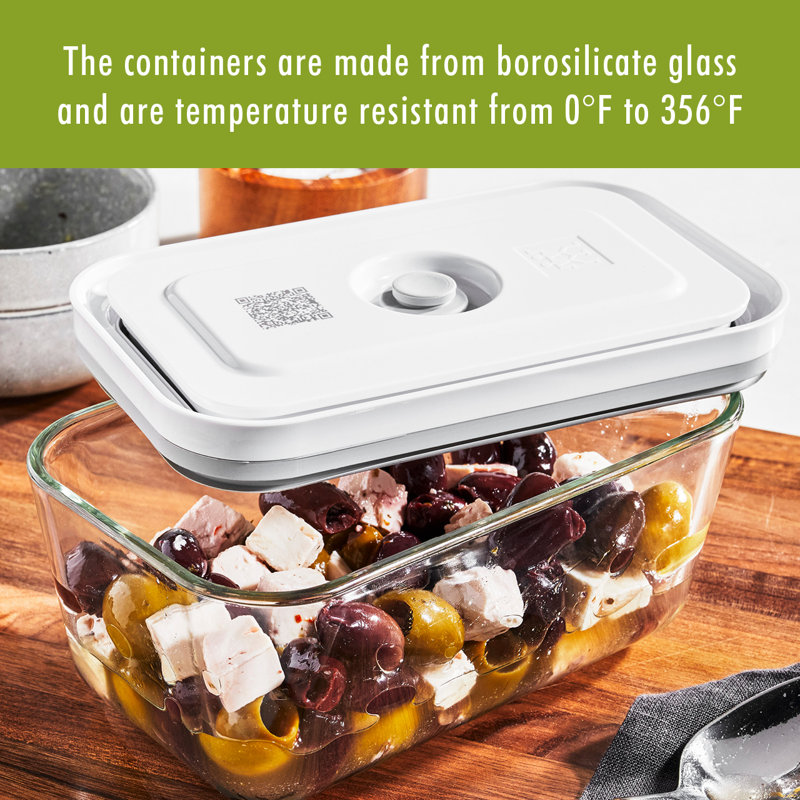 Clear Medium Glass Vacuum Sealer Food Storage Container Set