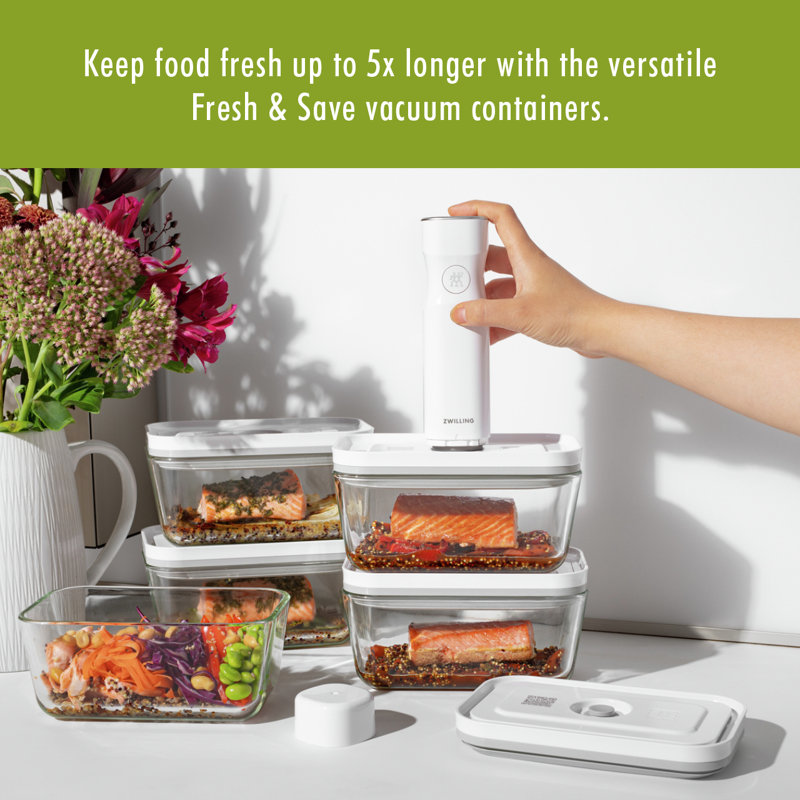 Clear Medium Glass Vacuum Sealer Food Storage Container Set
