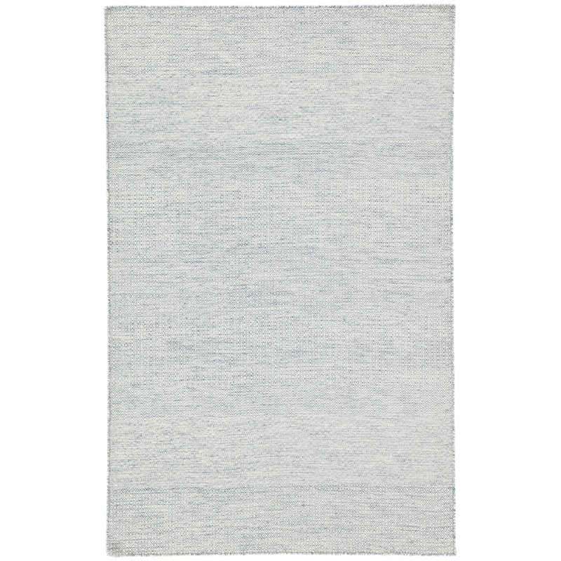 Light Blue Wool Trellis Flat Woven Reversible Rug 2'6"x10'