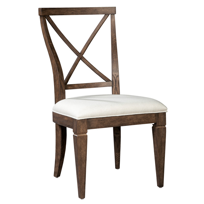 Wexford Black Linen Upholstered Side Chair with Cross Back