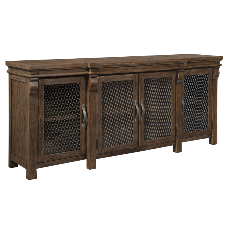 Wexford Black Glaze Oak Veneer Entertainment Center