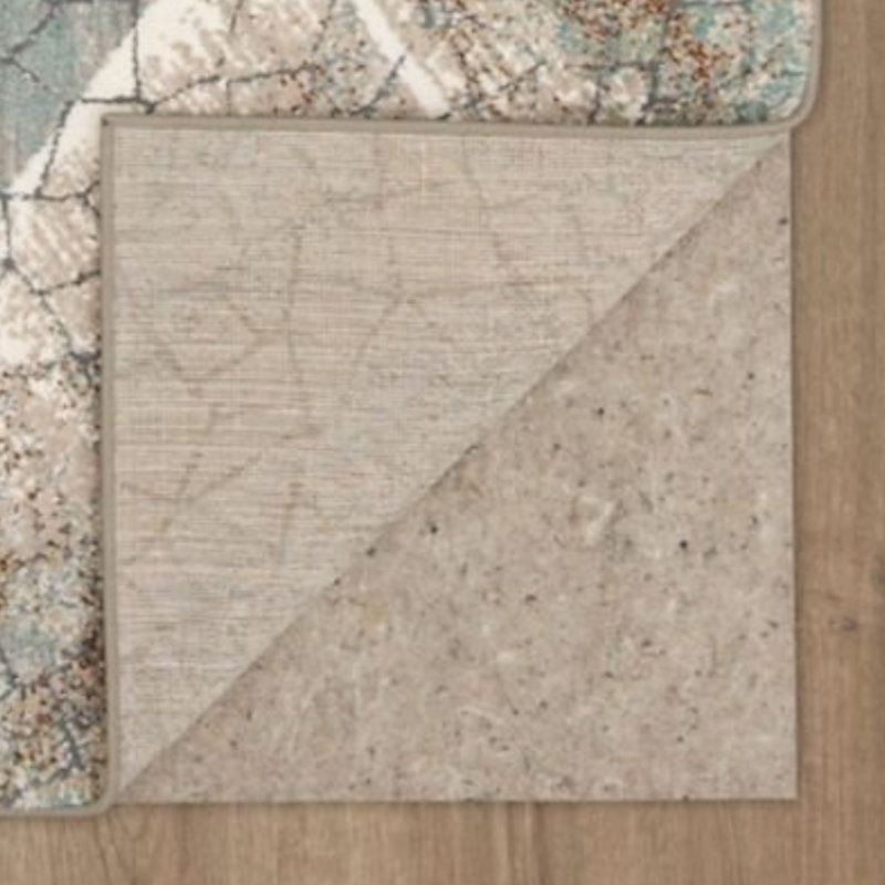 Dim Grey Geometric Wool and Synthetic Area Rug