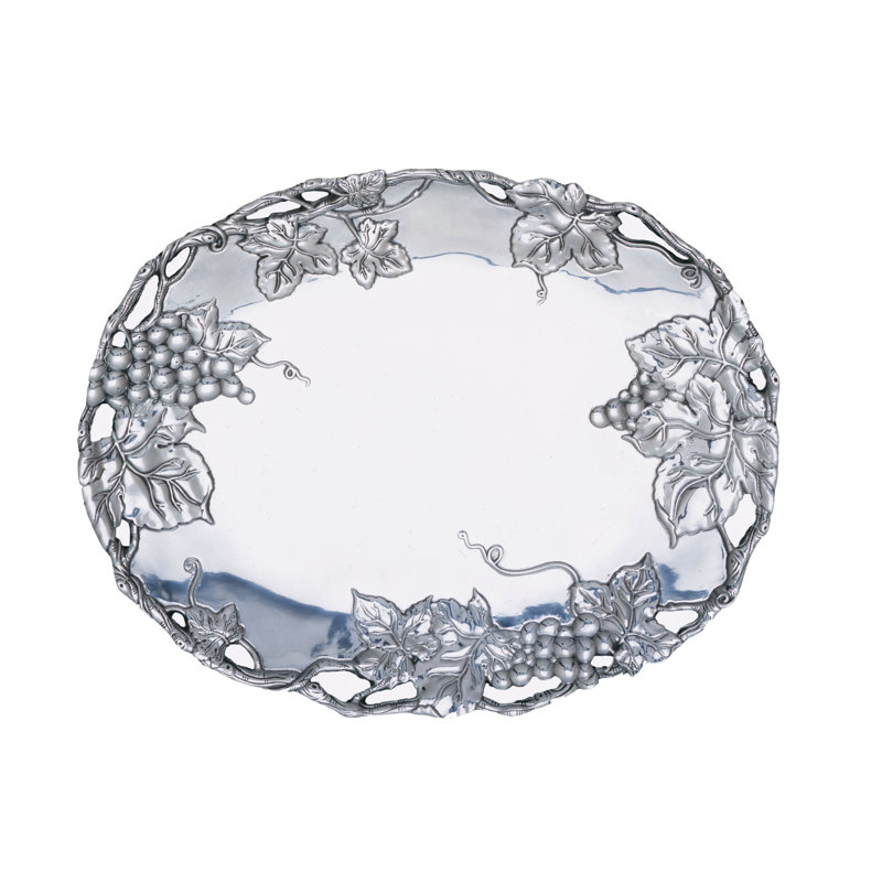 Arthur Court Aluminum Grape Pattern Oval Platter