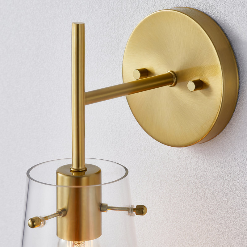 Kawoti Dimmable Brass and Gold Outdoor Wall Sconce, 13" Height