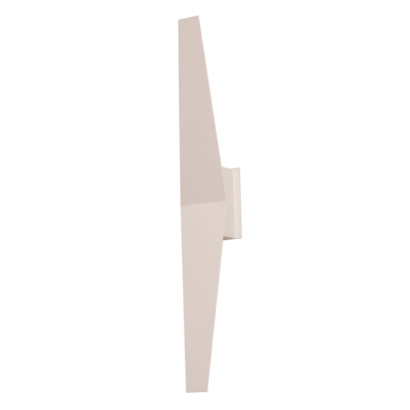 Sleek White Steel Dimmable LED Wall Sconce, 24 in Height