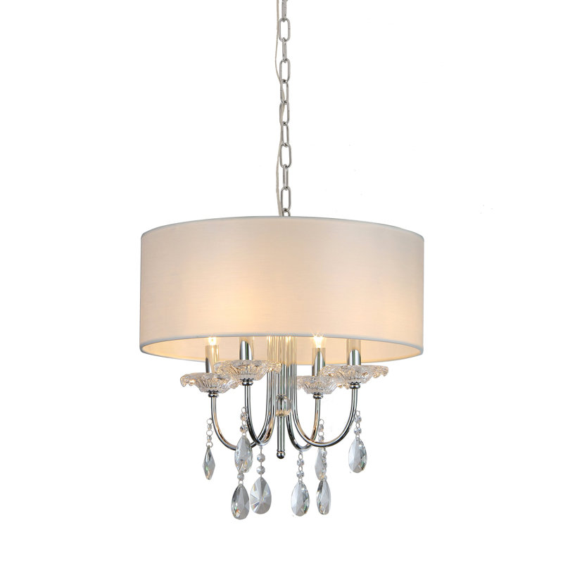 Bizet Chrome & Crystal 47" Contemporary Drum Chandelier