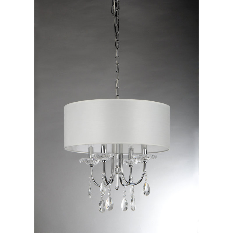 Bizet Chrome & Crystal 47" Contemporary Drum Chandelier