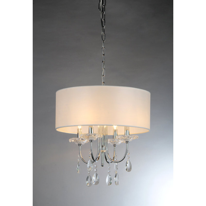 Bizet Chrome & Crystal 47" Contemporary Drum Chandelier