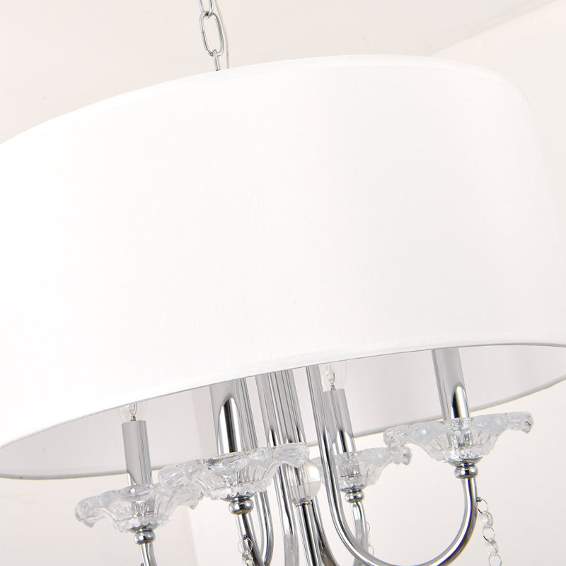 Bizet Chrome & Crystal 47" Contemporary Drum Chandelier