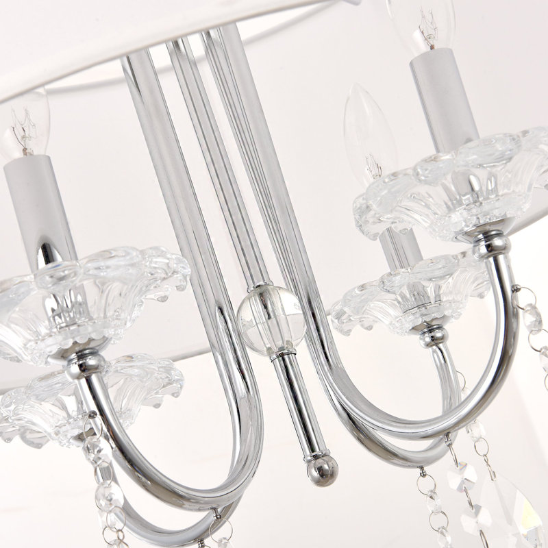 Bizet Chrome & Crystal 47" Contemporary Drum Chandelier