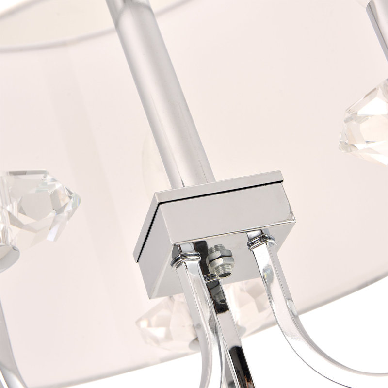 Azure Elegance 47" Chrome & Clear Glass Contemporary Chandelier