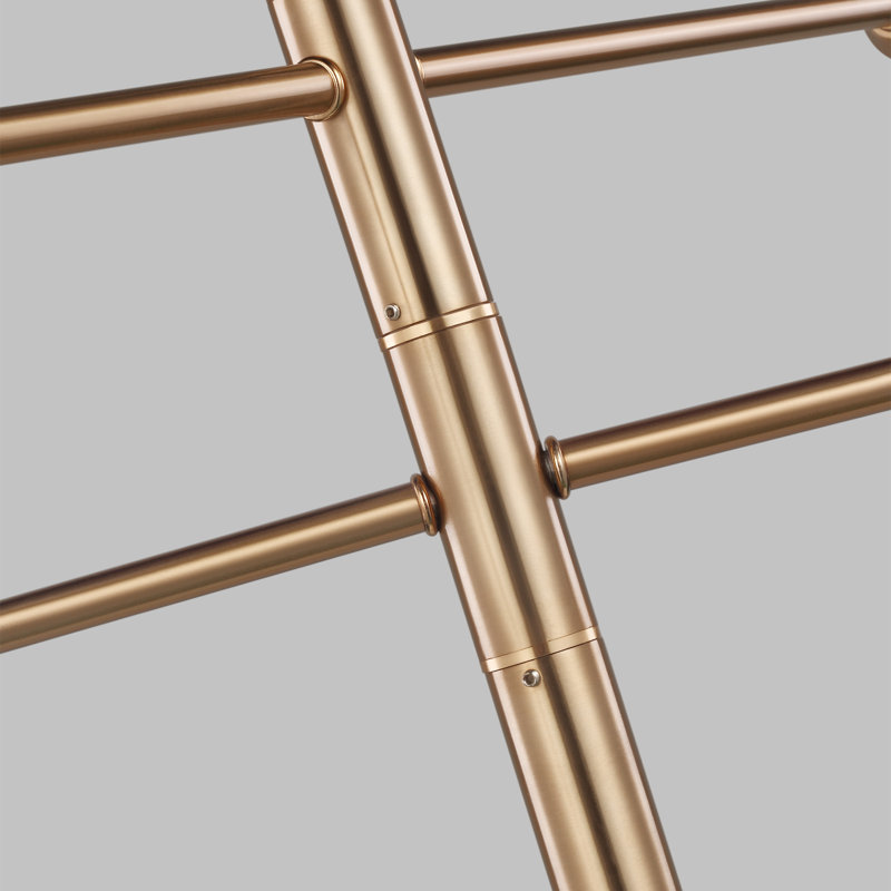 Satin Brass 5-Light Sputnik Chandelier with Adjustable Arms