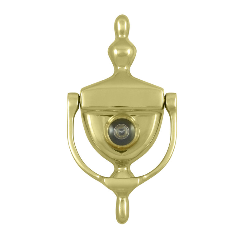 Polished Brass Door Knocker with Viewer