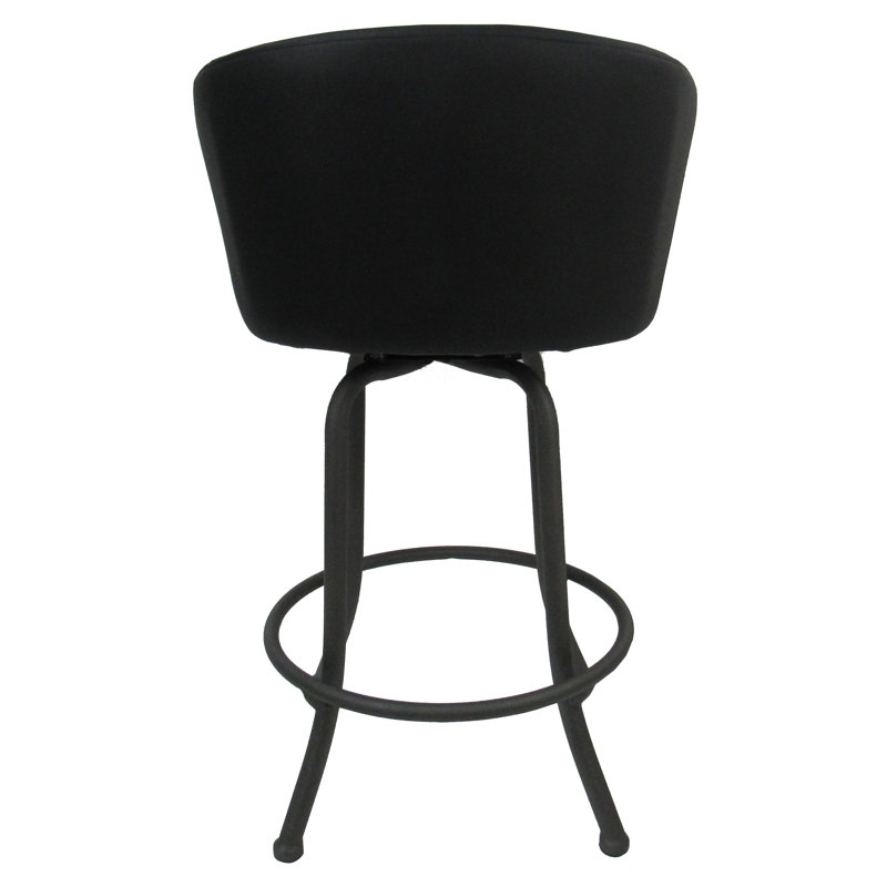 Joey Swivel 30'' Bar Stool with Ruby Red Upholstery & Gray Frame