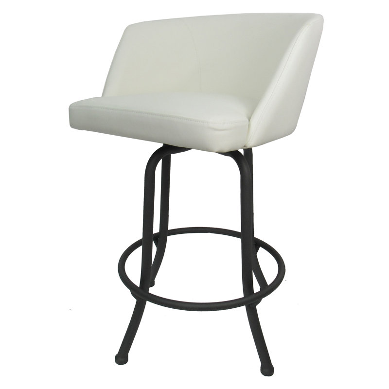 Joey Swivel 30'' Bar Stool with Ruby Red Upholstery & Gray Frame