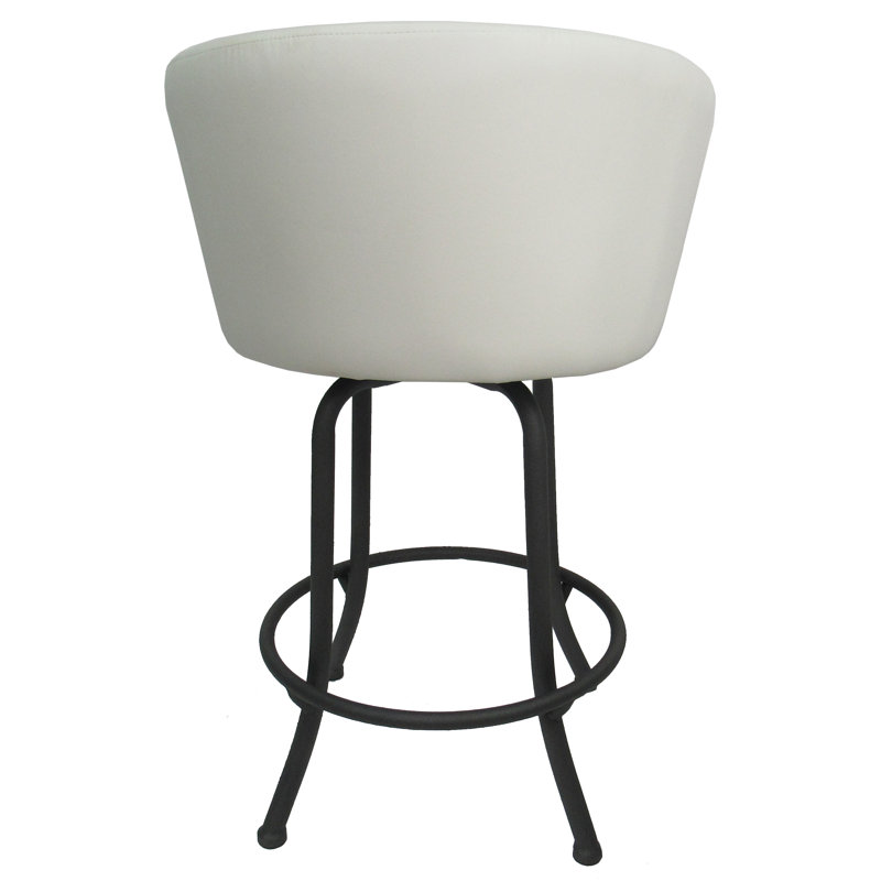 Joey Swivel 30'' Bar Stool with Ruby Red Upholstery & Gray Frame