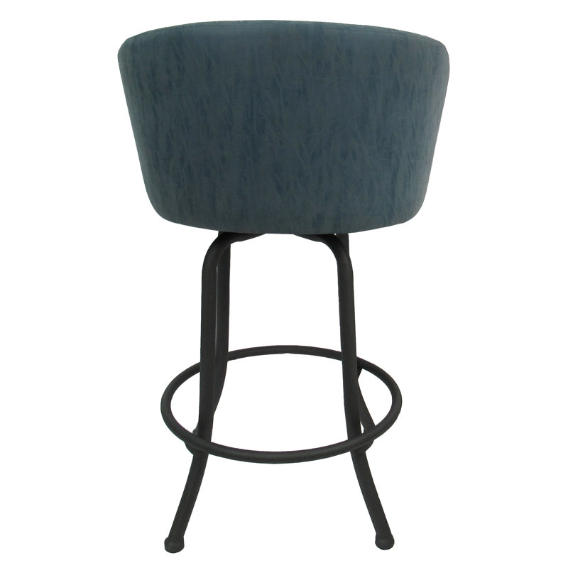 Joey Swivel 30'' Bar Stool with Ruby Red Upholstery & Gray Frame