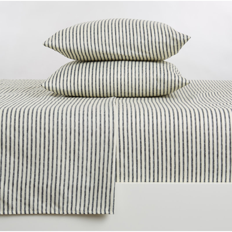 Queen Light Taupe Striped Microfiber Sheet Set