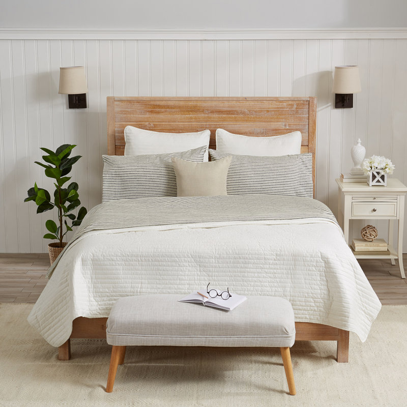 Queen Light Taupe Striped Microfiber Sheet Set