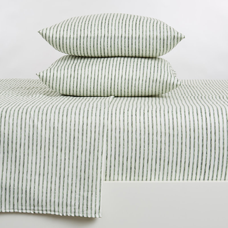 Queen Light Taupe Striped Microfiber Sheet Set