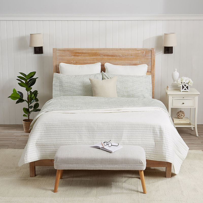 Queen Light Taupe Striped Microfiber Sheet Set