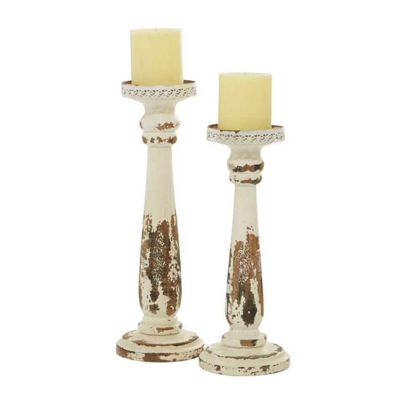 Winter Elegance Wood Candle Lantern Set, Rustic Brown, 17"