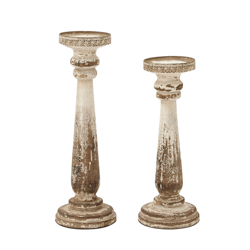 Winter Elegance Wood Candle Lantern Set, Rustic Brown, 17"