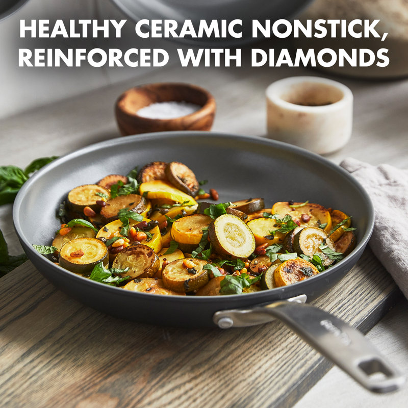 Gray 10" Aluminum Ceramic Nonstick Frying Pan