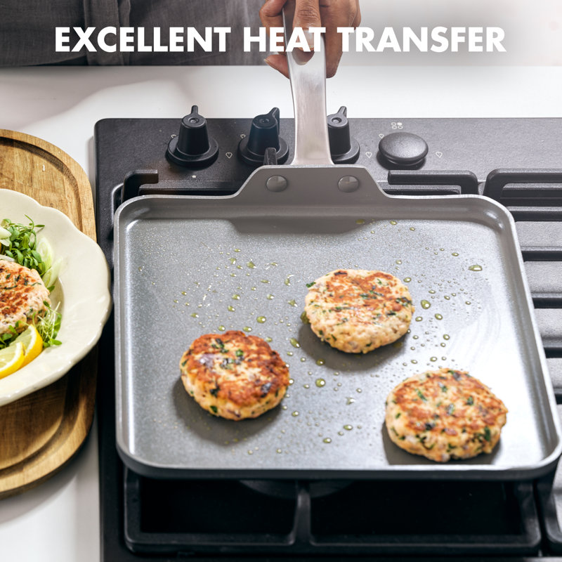 GreenPan Chatham 11" Gray Ceramic Nonstick Square Griddle Pan