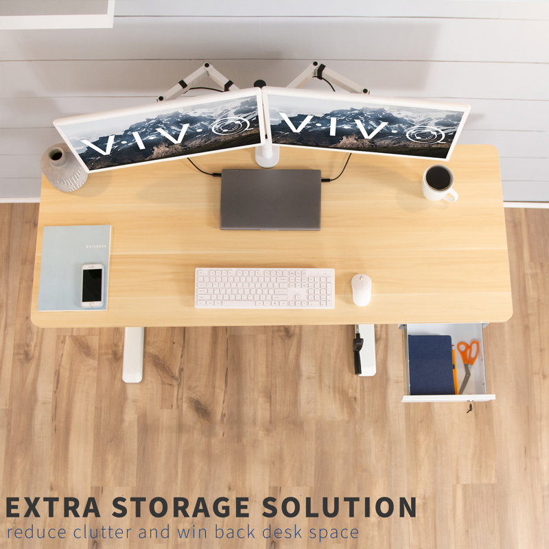 White Lockable Steel Under Desk Storage Drawer