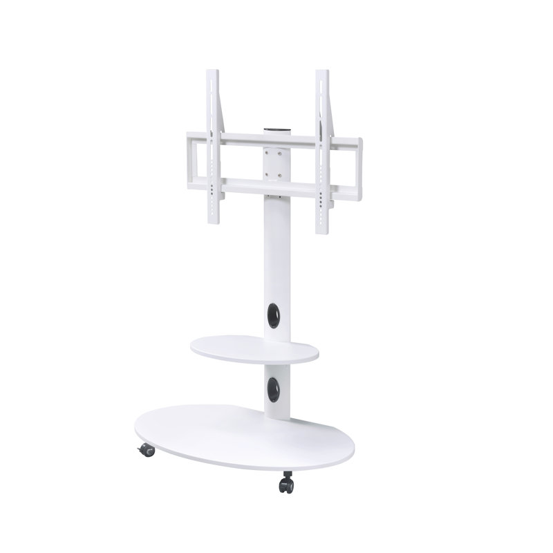 Venus White Adjustable Mobile TV Stand for up to 75" Screens
