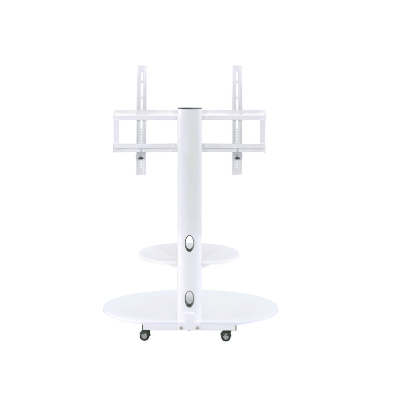 Venus White Adjustable Mobile TV Stand for up to 75" Screens