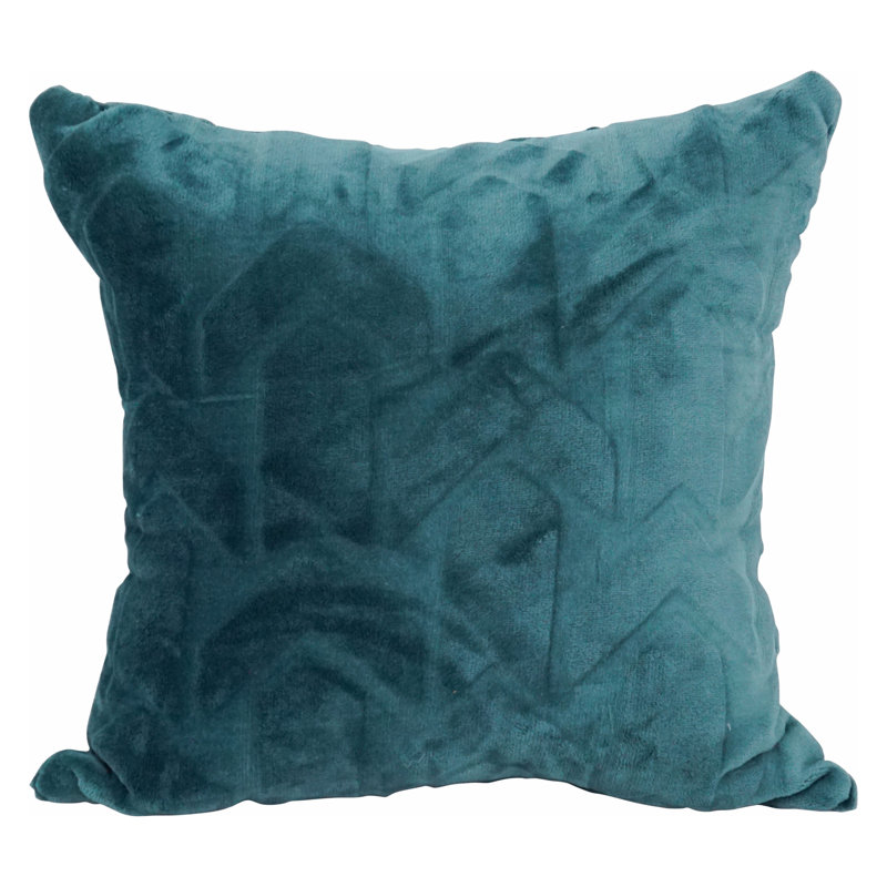 Agora Teal Faux Fur Square Throw Pillow Set