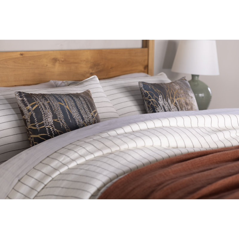 Blake Cream and Grey Cotton Queen Duvet Cover