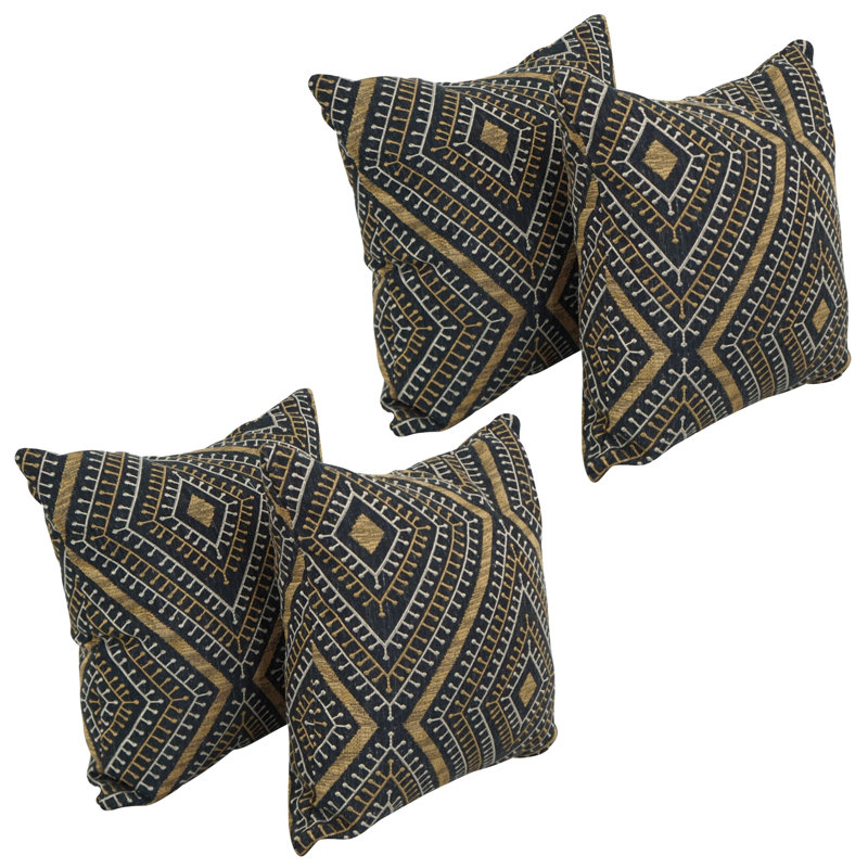 Set of 4 Colorful Southwest Print Microbead Throw Pillows