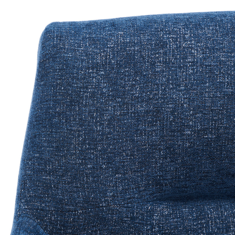 Tilbrook Navy Upholstered Armchair with Gold Retro Legs