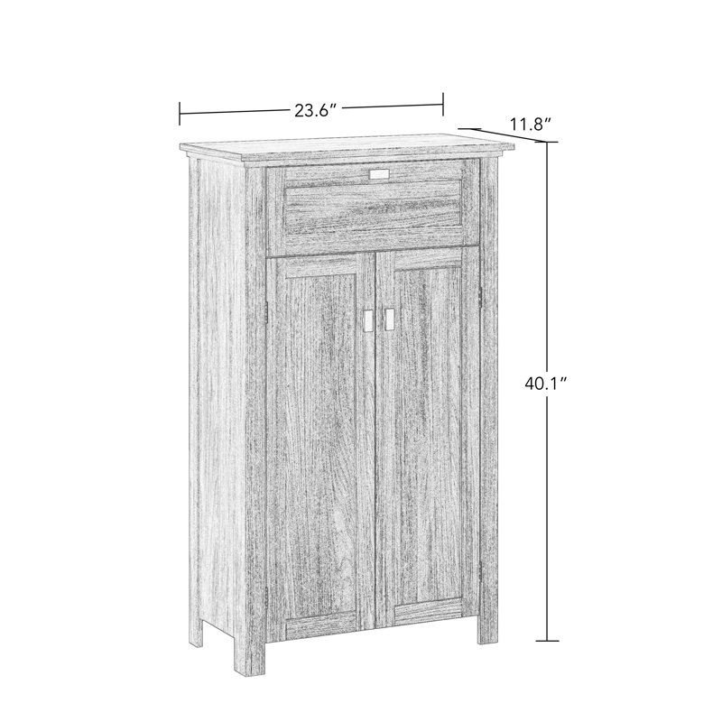 Hayward 43'' Dark Woodgrain Adjustable Shelving Living Room Cabinet