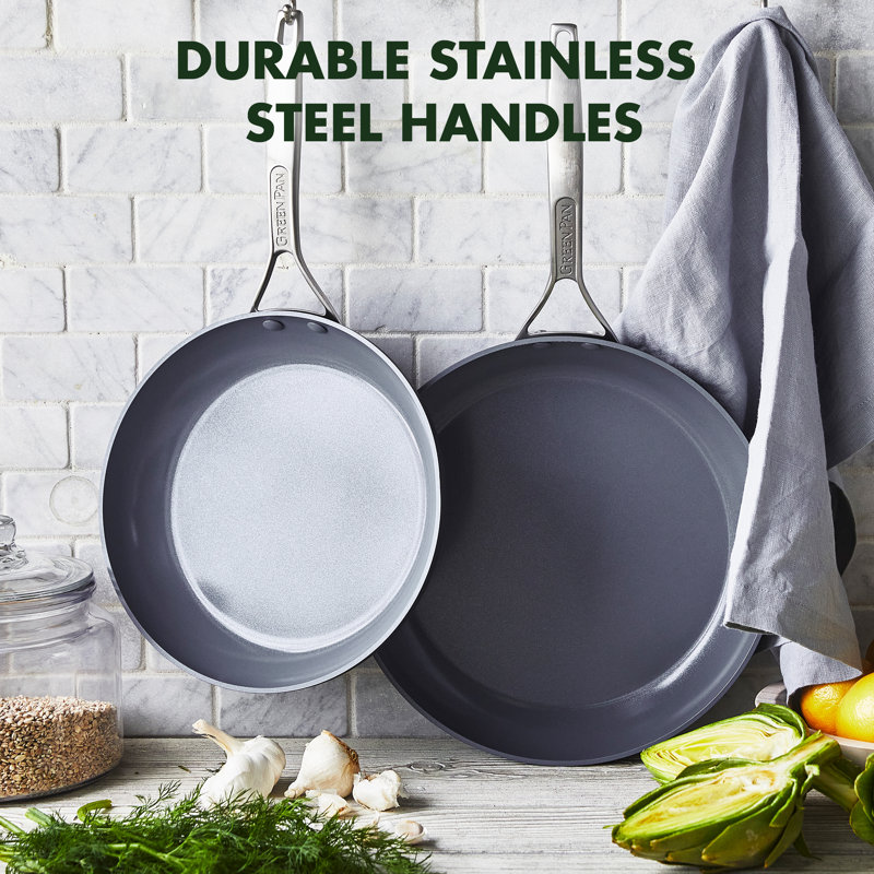 Gray Aluminum Ceramic Nonstick 8" and 10" Frying Pan Set