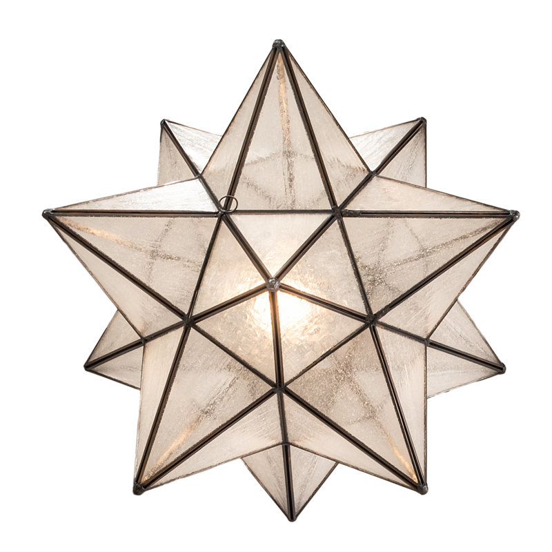 Mahogany Bronze Moravian Star Pendant with Clear Seeded Glass