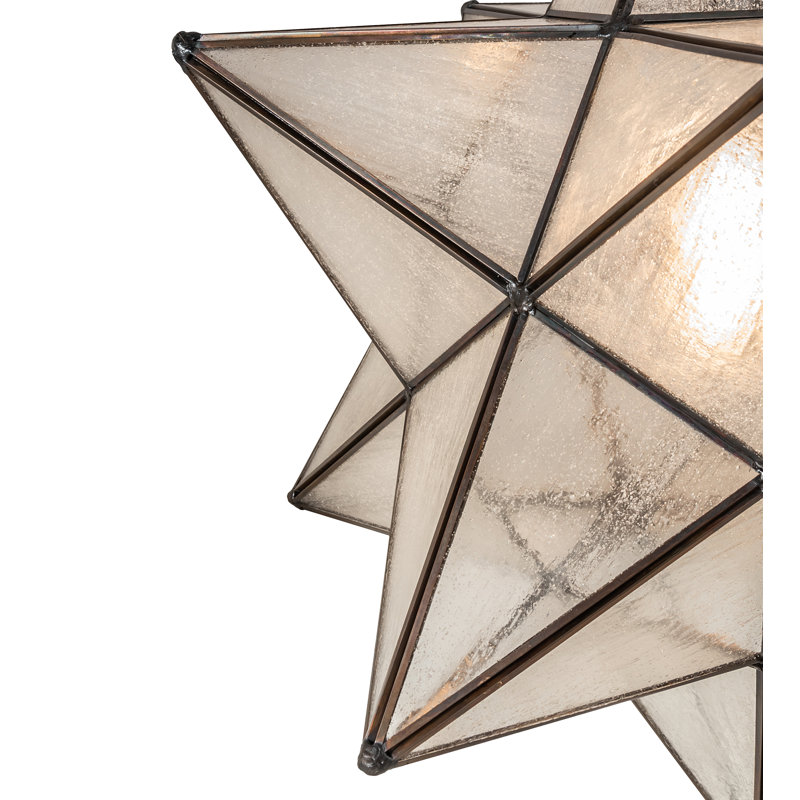 Mahogany Bronze Moravian Star Pendant with Clear Seeded Glass