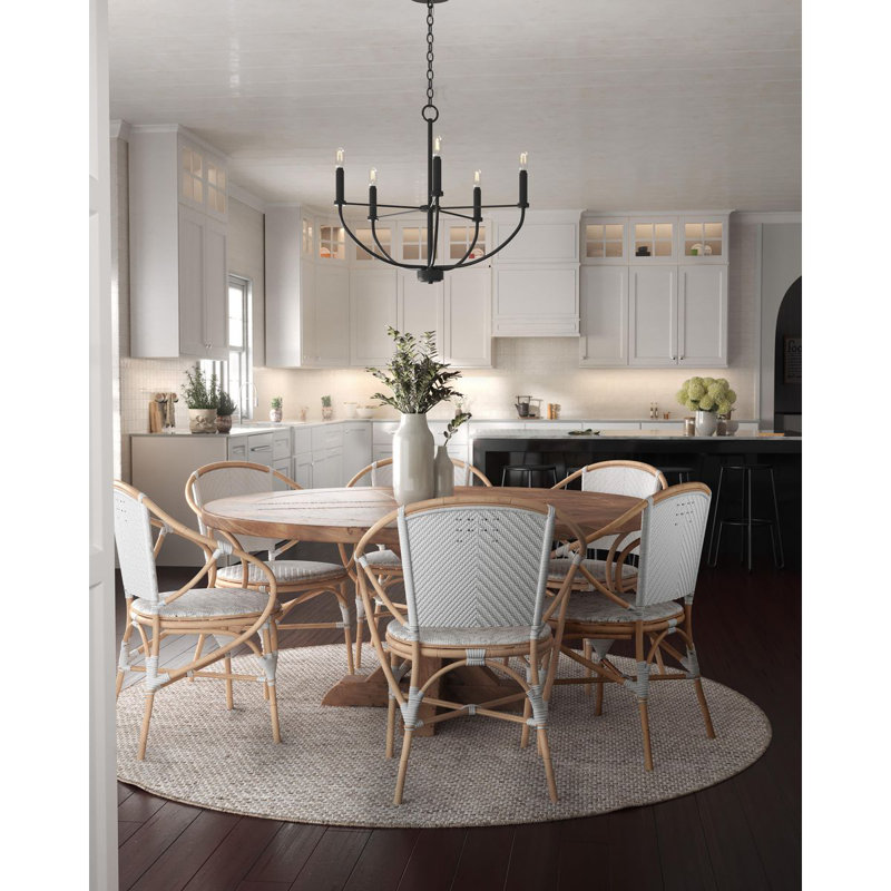 Leyden Matte Black 5-Light Farmhouse Chandelier