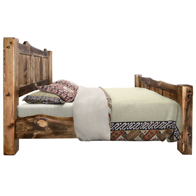 Big Sky Pine Wood California King Bed with Live Edge Design