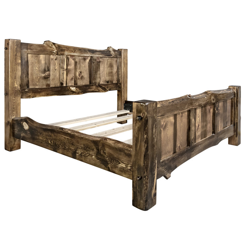 Big Sky Pine Wood California King Bed with Live Edge Design