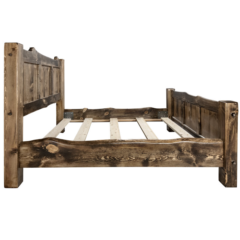 Big Sky Pine Wood California King Bed with Live Edge Design